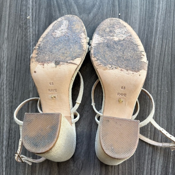 Revolve X Raye Limone Heel Natural Raffia Woven Block Heel Size 6.5 - Picture 9 of 10